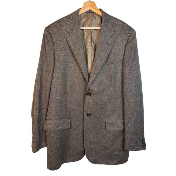 Corneliani Wool Cashmere Blazer Sport Coat Size 44L birdseye weave Professional
